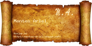 Mentes Ariel névjegykártya